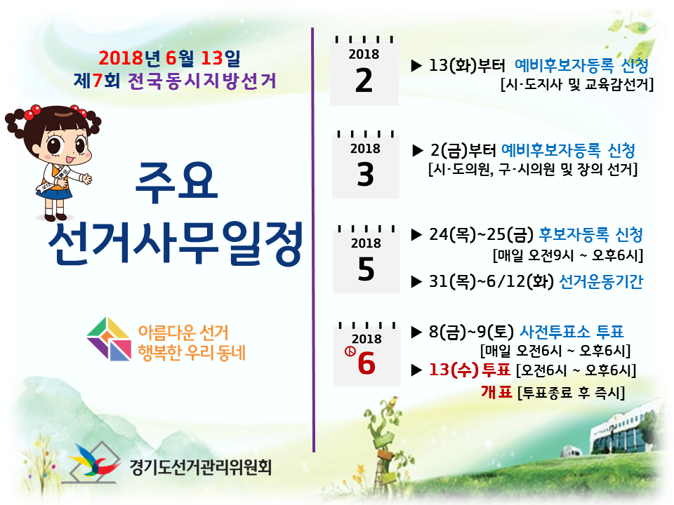 제7회 전국동시지방선거 주요선거사무일정 안내 - 자세한 이미지 설명은 본문의 내용을 참고하시기 바랍니다.