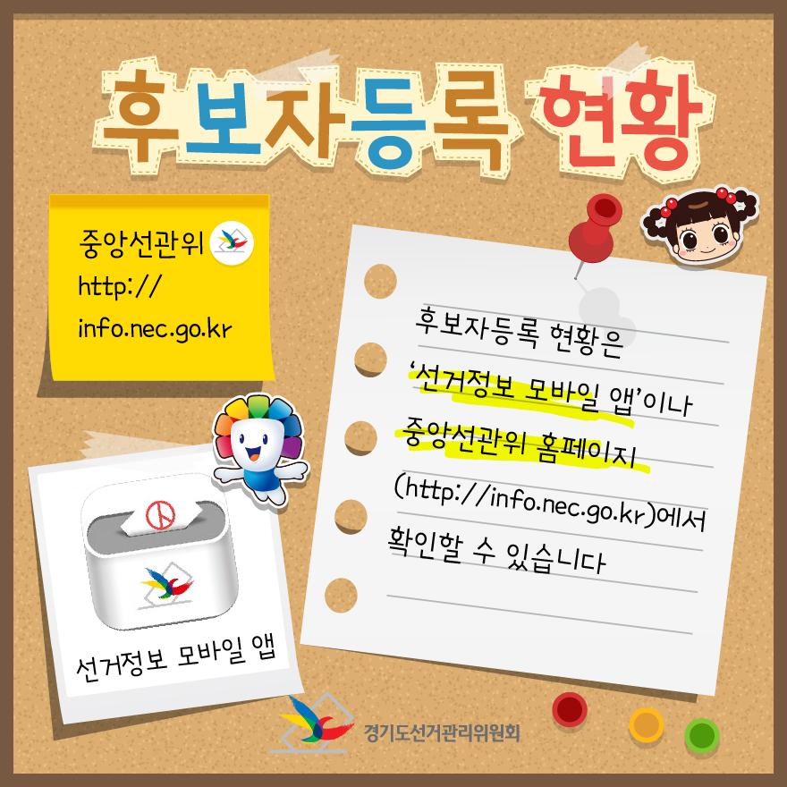 후보자등록 현황 확인하는 방법 - 자세한 이미지 설명은 본문의 내용을 참고하시기 바랍니다.