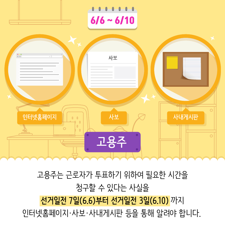 고용주의 투표시간 보장 - 자세한 이미지 설명은 본문의 내용을 참고하시기 바랍니다.
